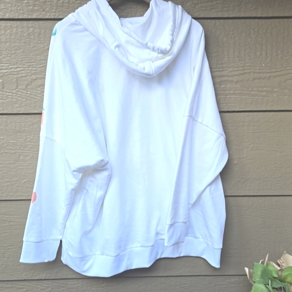 Adidas Women's Plus Size Floral Graphic Hoodie HB4572 White 3x NEW NWT - Picture 16 of 16